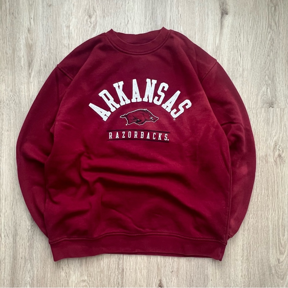 VTG 90s Arkansas University Razorbacks USA Made Champion Spell Out Sweatshirt M